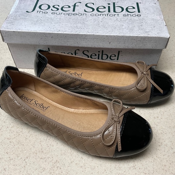 Josef Seibel Pippa 76 Slip On Ballet Black Quilted Toe Bow EU36 US 5-5.5 NEW - Picture 7 of 8